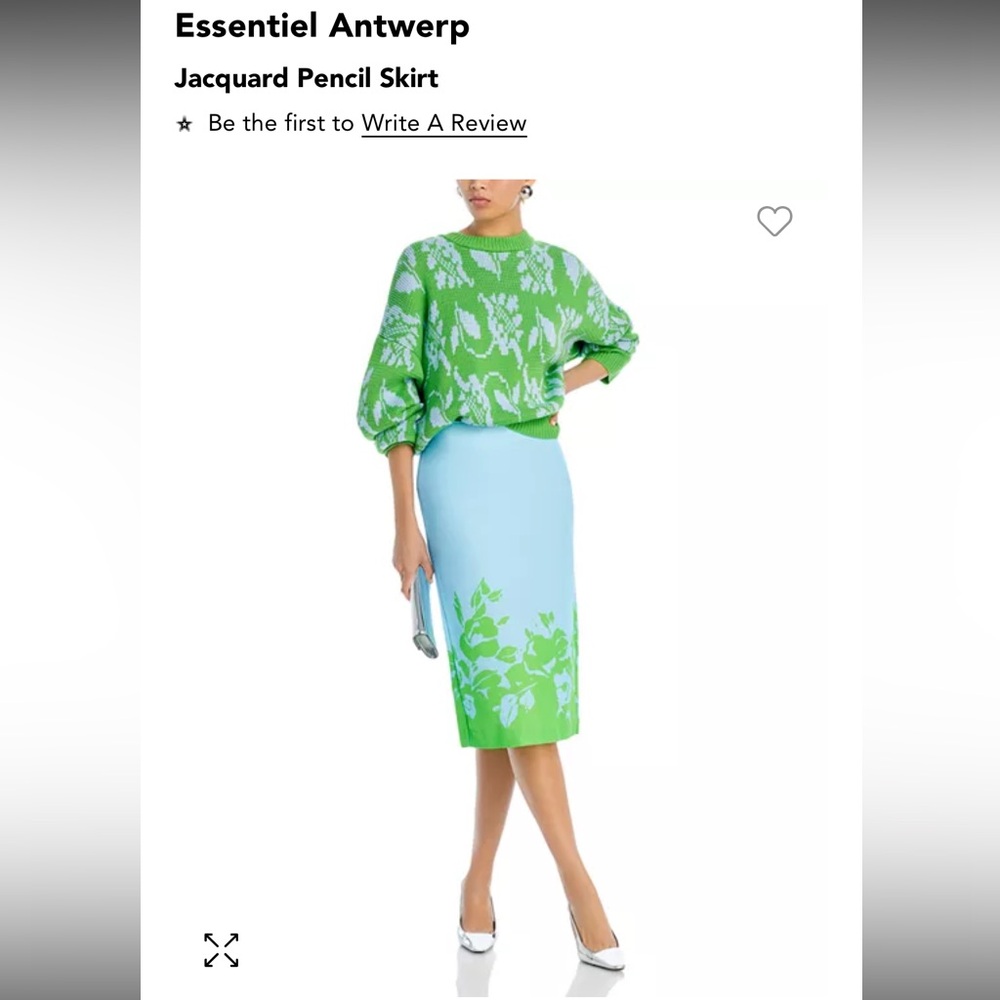 ESSENTIAL ANTWERP FAIRYDUST print MIDI Blue and Green Floral Skirt